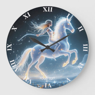 Reloj Redondo Grande Fantasy Cute Chica espacio Unicorn