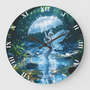 Reloj Redondo Grande Fantasy Cute Chica paraguas