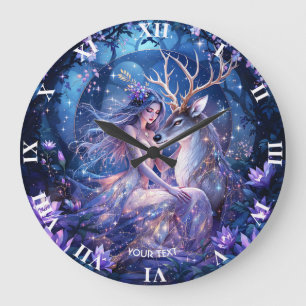 Reloj Redondo Grande Fantasy Cute Forest Deer Chica