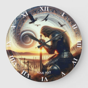 Reloj Redondo Grande Fantasy Cute Knight Sword Legend