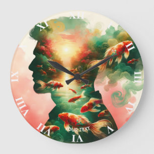 Reloj Redondo Grande Fantasy Cute Man Sea Fish
