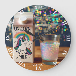 Reloj Redondo Grande Fantasy Cute Milge Unicornio Arcoiris