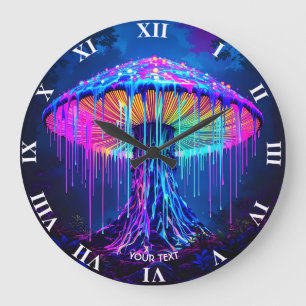 Reloj Redondo Grande Fantasy Cute Mushroom Surreal Forest