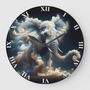 Reloj Redondo Grande Fantasy Cute Nubes elefante
