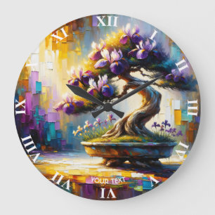 Reloj Redondo Grande Fantasy Cute Purple Mini Tree