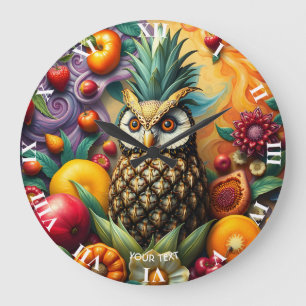 Reloj Redondo Grande Fantasy Cute Serene Pineapple Owl