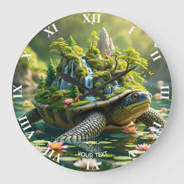 Reloj Redondo Grande Fantasy Cute Serene Turbina Shell (Anverso)