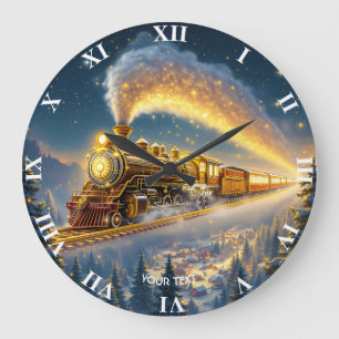Reloj Redondo Grande Fantasy Cute Sky Train Village