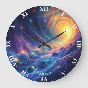 Reloj Redondo Grande Fantasy Cute Space Sun Stars