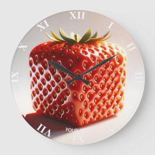 Reloj Redondo Grande Fantasy Cute Square Red Strawberry