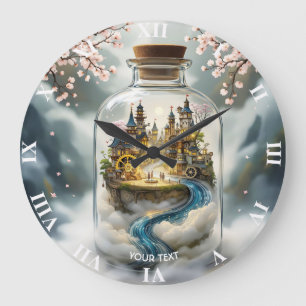Reloj Redondo Grande Fantasy Cute Steampunk Botella