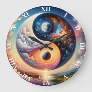 Reloj Redondo Grande Fantasy Cute Surreal Yin Yang