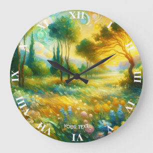 Reloj Redondo Grande Fantasy Cute Trees Resumen Paisaje