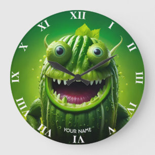 Reloj Redondo Grande Fantasy Cute Vivid Cucumber Graciosa Creatividad