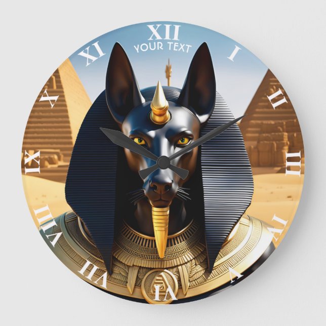 Reloj Redondo Grande Fantasy Cute Vivid Egypt God Pyramids (Anverso)