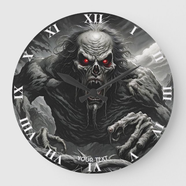 Reloj Redondo Grande Fantasy Cute Vivid Scary Horror Creatividad (Anverso)