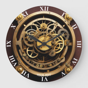 Reloj Redondo Grande Fantasy Cute Vivid Steampunk Rusty Machine