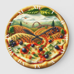 Reloj Redondo Grande Fantasy Cute Whimsical Paisaje Italiano
