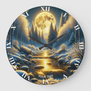 Reloj Redondo Grande Fantasy Cute Winter Moon River