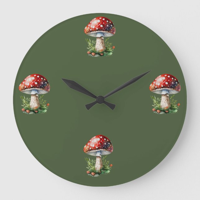 Reloj Redondo Grande Fantasy Mushroom (Anverso)
