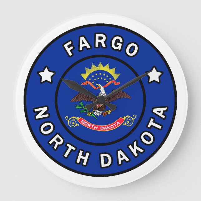 Reloj Redondo Grande Fargo Dakota del Norte (Anverso)