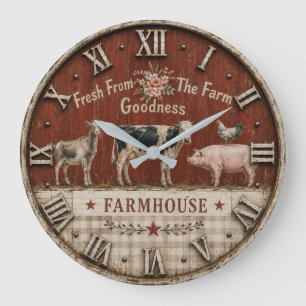 Reloj Redondo Grande Farm Fresh Farmhouse Animal