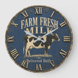 Reloj Redondo Grande Farm Fresh Milk Delivered Daily Rustic Dairy Farm