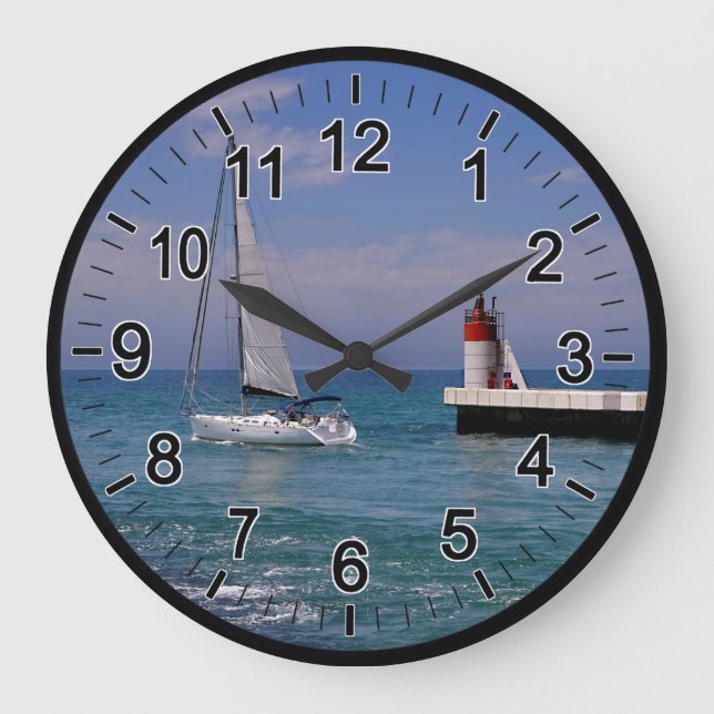 Reloj Redondo Grande Faro de Capbreton en Francia (Anverso)