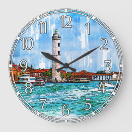 Reloj Redondo Grande Faro de Murano, Venecia, Italia.
