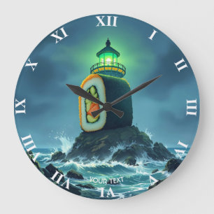 Reloj Redondo Grande Faro de Sushi Gigante Fantasía Lindo