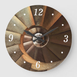 Reloj Redondo Grande Faro Espiral de arte por escaleras