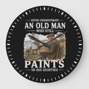 Reloj Redondo Grande Faro paisaje marino acuarela anciano pintor