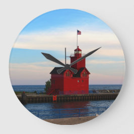 Reloj Redondo Grande Faro rojo grande