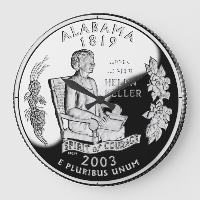 Reloj Redondo Grande Faux Alabama State Quarter Spirit of Courage (Anverso)