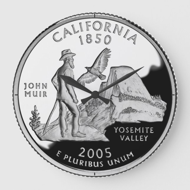 Reloj Redondo Grande Faux California State Quarter Yosemite Valley Muir (Anverso)