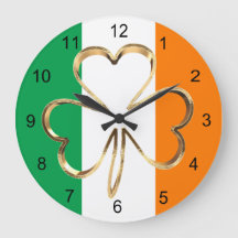 Faux Gold Shamrock Clover Irish Flag