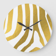 Faux Gold Zebra Print Stripes Pattern