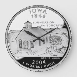 Reloj Redondo Grande Faux Iowa State Quarter