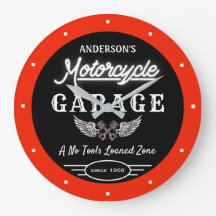 Faux Neon Garage Name from Date Naranja Black