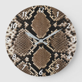 Reloj Redondo Grande Faux Python Snake Skin