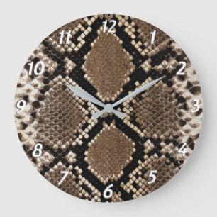 Reloj Redondo Grande Faux Python Snake Skin