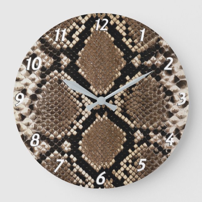 Reloj Redondo Grande Faux Python Snake Skin (Anverso)