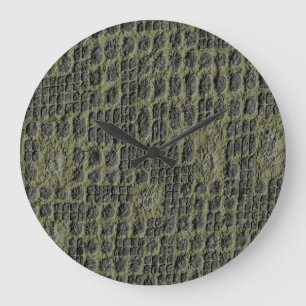 Reloj Redondo Grande Faux Snake Skin