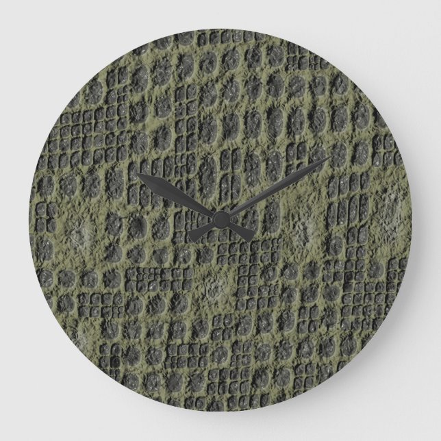 Reloj Redondo Grande Faux Snake Skin (Anverso)