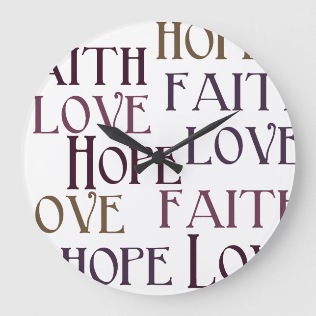 Reloj Redondo Grande Fe, esperanza, amor (Anverso)
