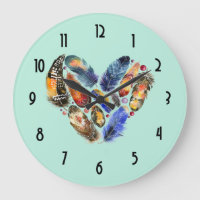 Feathers In A Heart Shape Watercolor Design