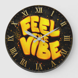 Reloj Redondo Grande Feel the Vibe Motivationa