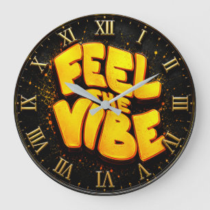 Reloj Redondo Grande Feel the Vibe Motivationa