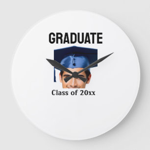 Reloj Redondo Grande Felicidades graduación agregar nombre año texto