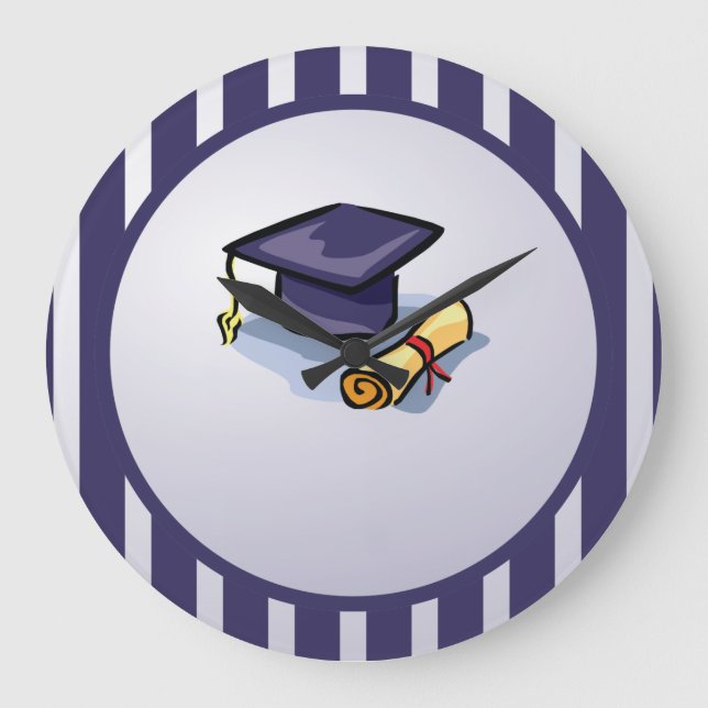 Reloj Redondo Grande Felicidades por graduación Recuerden el pasado (Anverso)